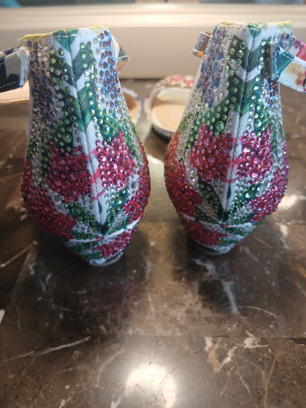 Alex Marie Multicolor Crystal-Embellished Ankle-Strap Flats - Picture 3 of 13